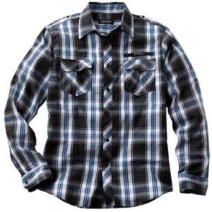 Eighty Eight Platinum Black and Blue Plaid Shirt